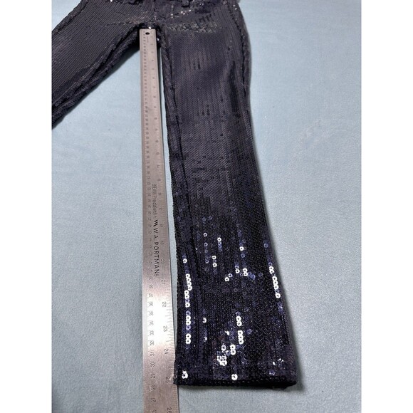 AG Adriano Goldschmied Navy Sequin Ankle Leggings Pants Jeans Size 25 - Picture 3 of 11